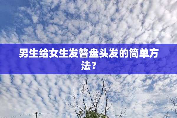 男生给女生发簪盘头发的简单方法？