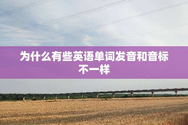 为什么有些英语单词发音和音标不一样