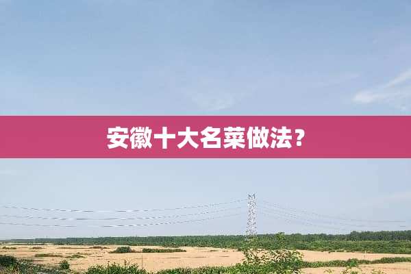 安徽十大名菜做法？