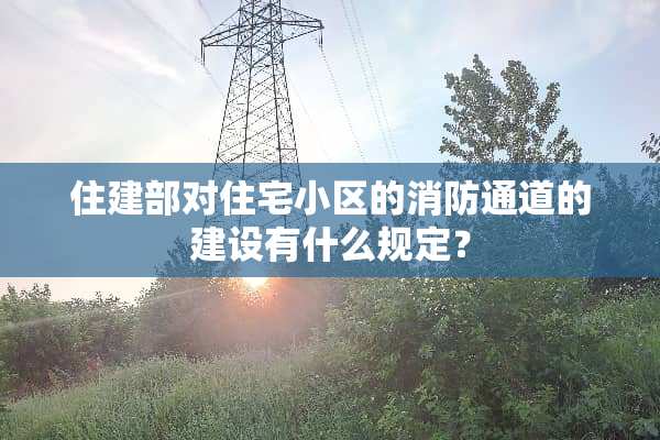 住建部对住宅小区的消防通道的建设有什么规定？