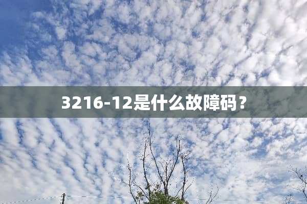 3216-12是什么故障码？