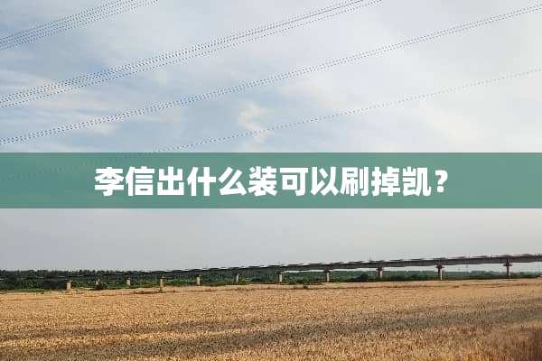 李信出什么装可以刷掉凯？