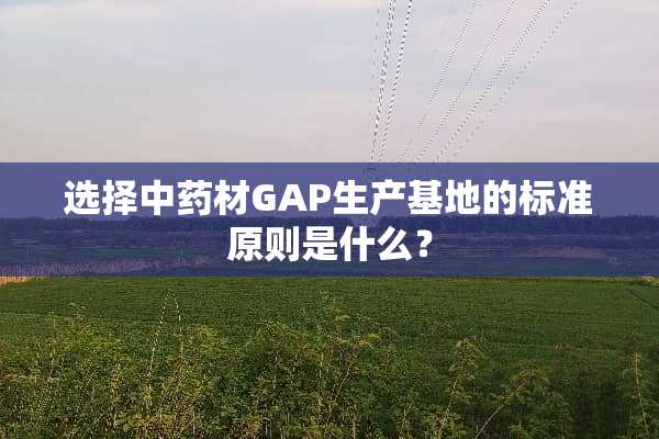 选择中药材GAP生产基地的标准原则是什么？