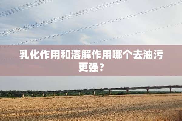 *化作用和溶解作用哪个去油污更强？