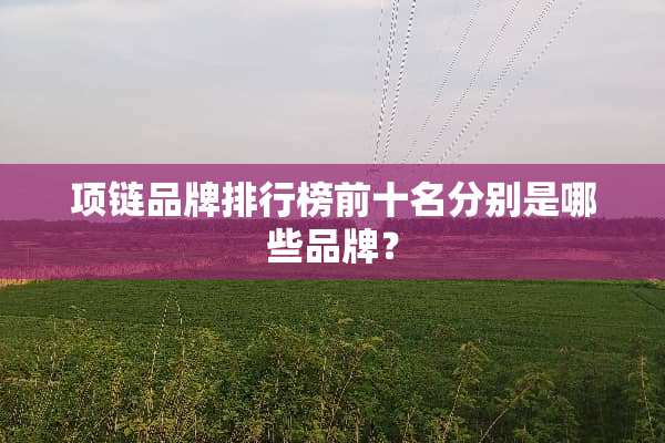 项链品牌排行榜前十名分别是哪些品牌？