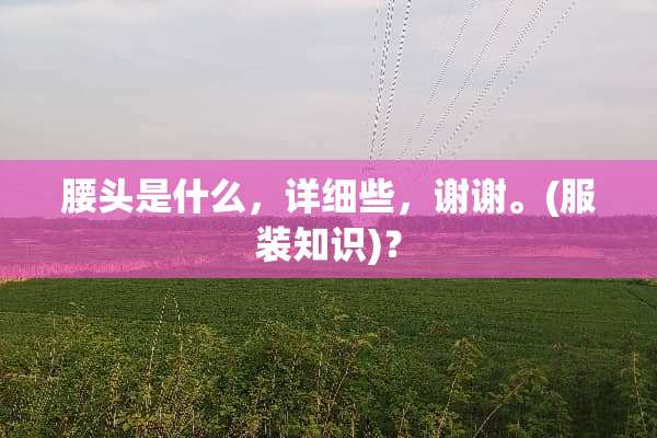 腰头是什么，详细些，谢谢。(服装知识)？