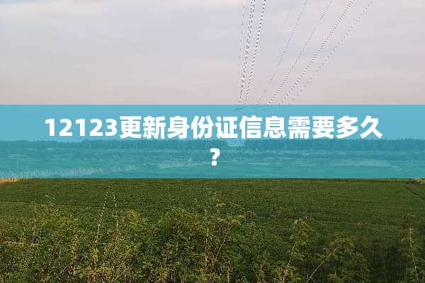 12123更新***信息需要多久？