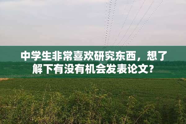 中学生非常喜欢研究东西，想了解下有没有机会发表论文？