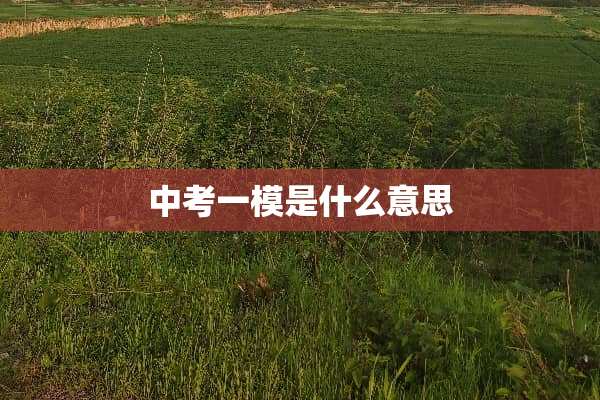 中考一模是什么意思