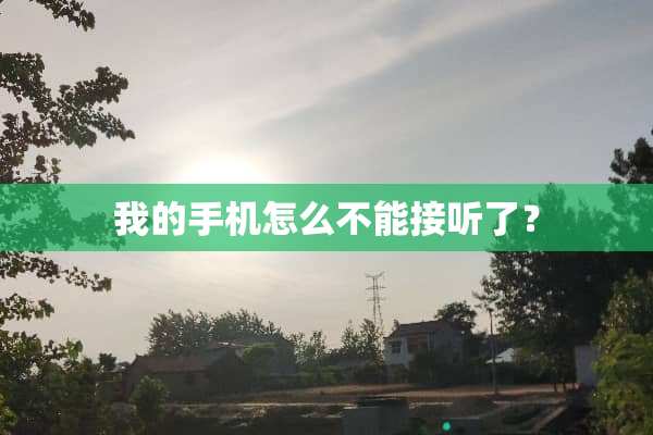 我的手机怎么不能接听了？