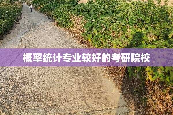概率统计专业较好的考研院校