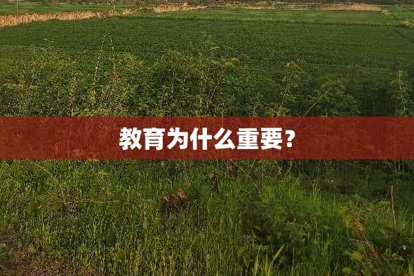 教育为什么重要？