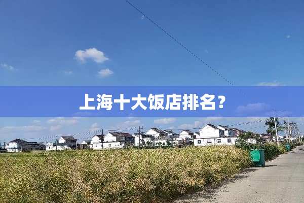 上海十大饭店排名？