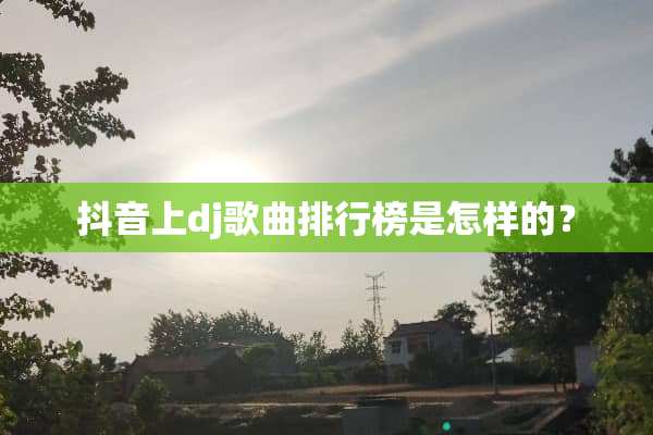 抖音上dj歌曲排行榜是怎样的？