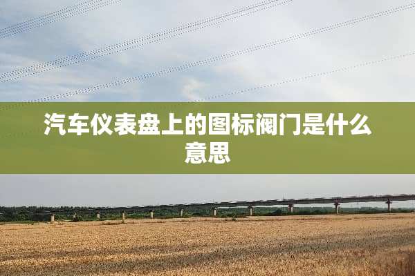 汽车仪表盘上的图标阀门是什么意思