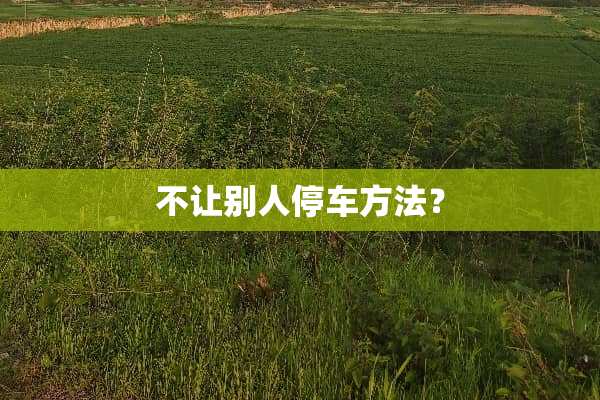 不让别人停车方法？