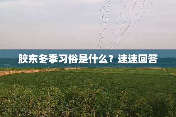 胶东冬季习俗是什么？速速回答