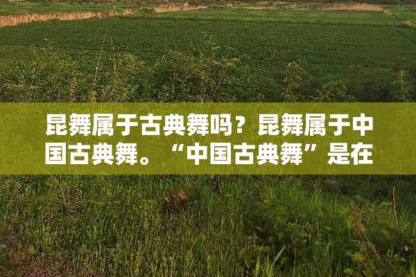 昆舞属于古典舞吗？昆舞属于中国古典舞。“中国古典舞”是在新中国成立后