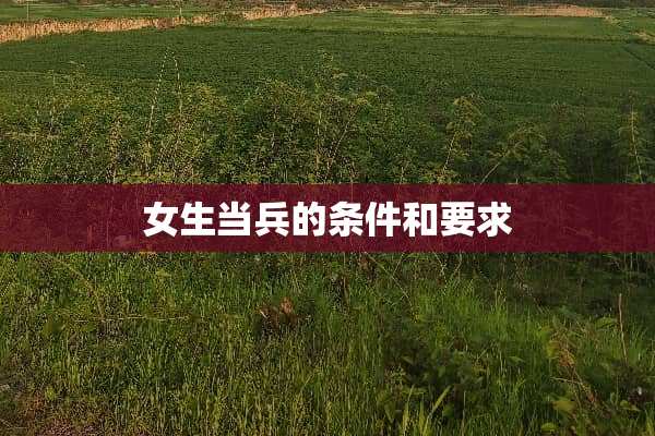 女生当兵的条件和要求