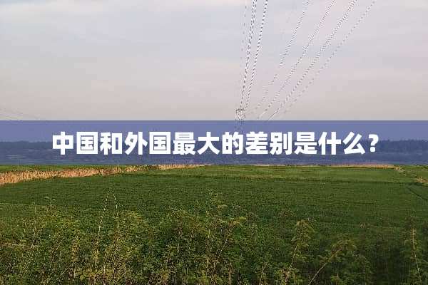 中国和外国最大的差别是什么？