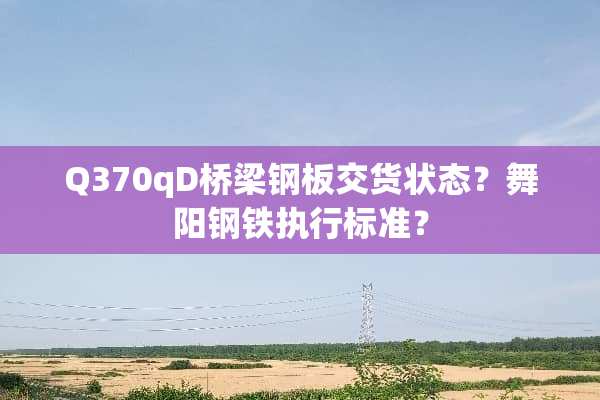 Q370qD桥梁钢板交货状态？舞阳钢铁执行标准？