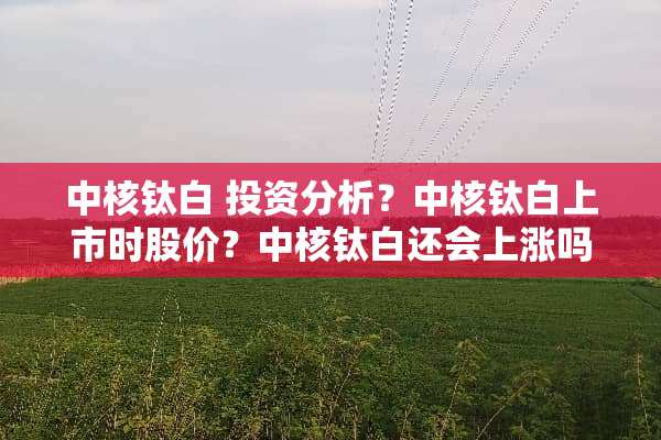 中核钛白 投资分析？中核钛白上市时股价？中核钛白还会上涨吗？