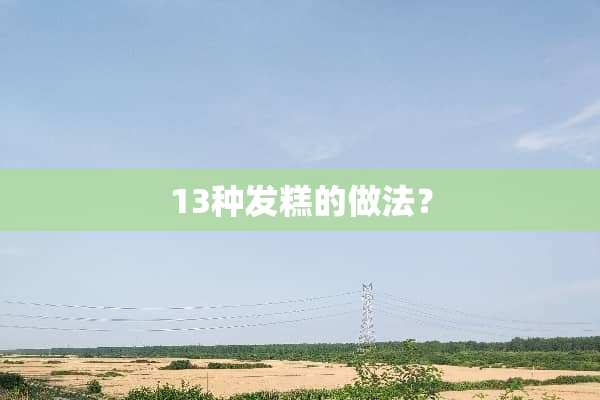 13种发糕的做法？