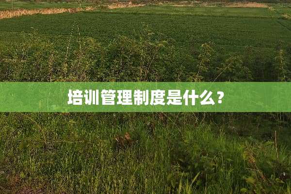 培训管理制度是什么？