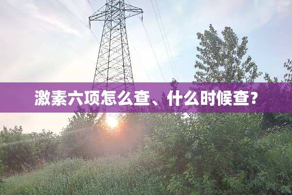 激素六项怎么查、什么时候查？