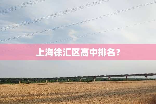 上海徐汇区高中排名？