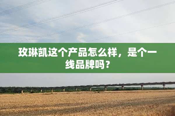 玫琳凯这个产品怎么样，是个一线品牌吗？