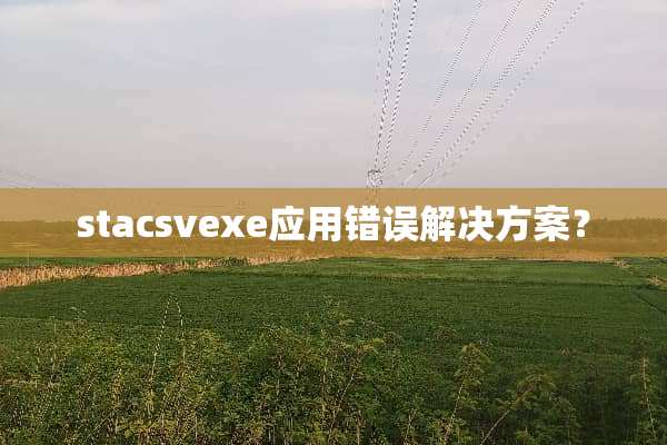stacsvexe应用错误解决方案？