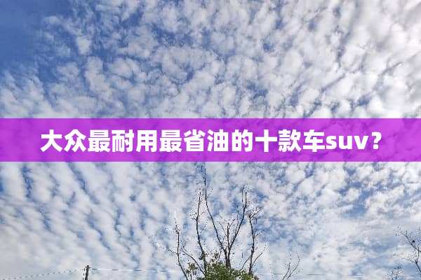 大众最耐用最省油的十款车suv？