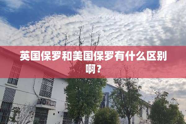 英国保罗和美国保罗有什么区别啊？