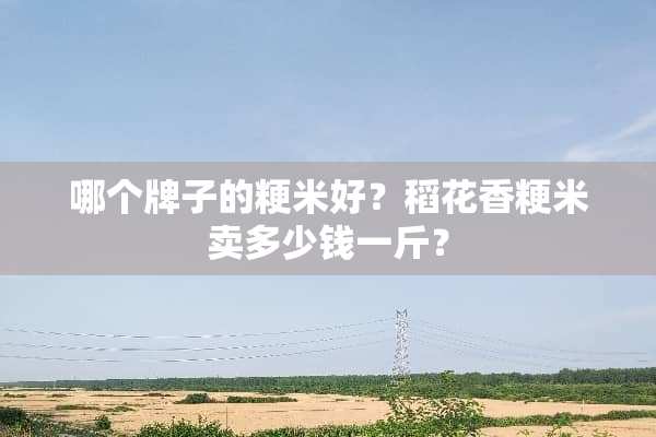 哪个牌子的粳米好？稻花香粳米卖多少钱一斤？