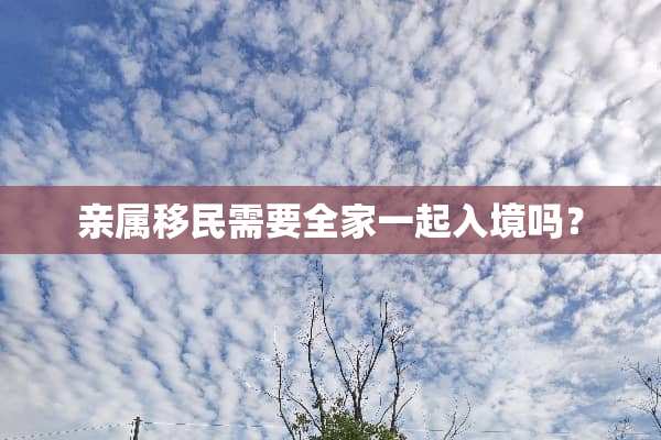 亲属移民需要**一起入境吗？
