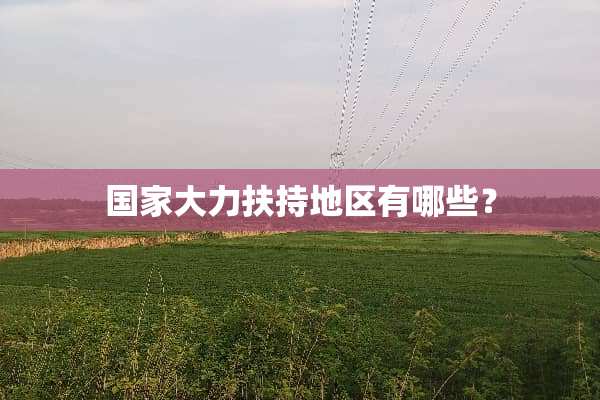 国家大力扶持地区有哪些？