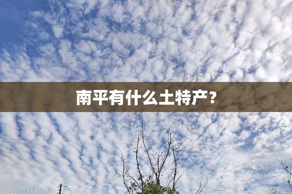 南平有什么土特产？