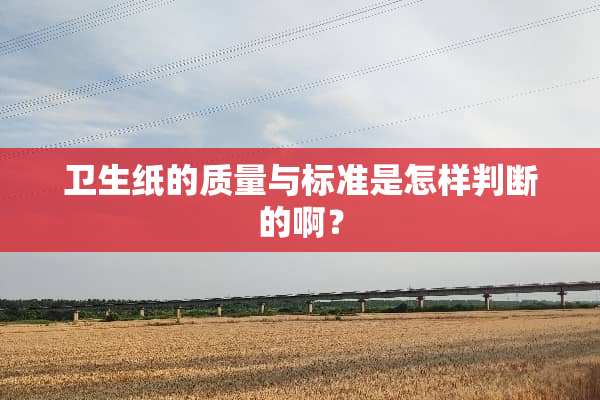 卫生纸的质量与标准是怎样判断的啊？