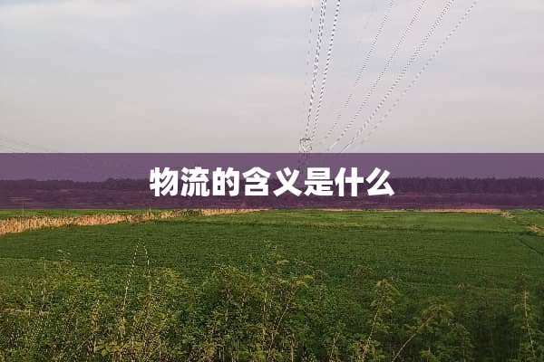 物流的含义是什么