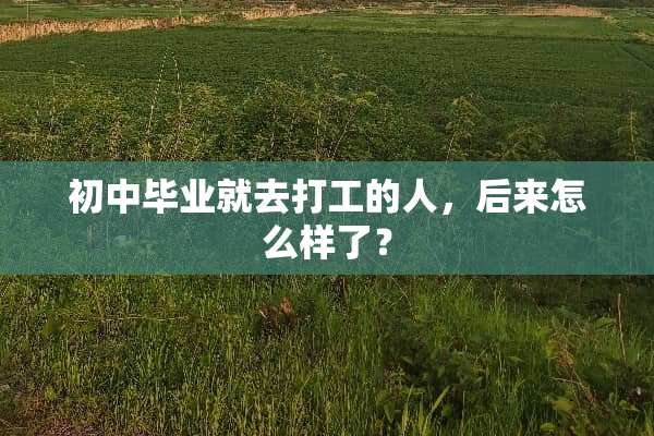 初中毕业就去打工的人，后来怎么样了？