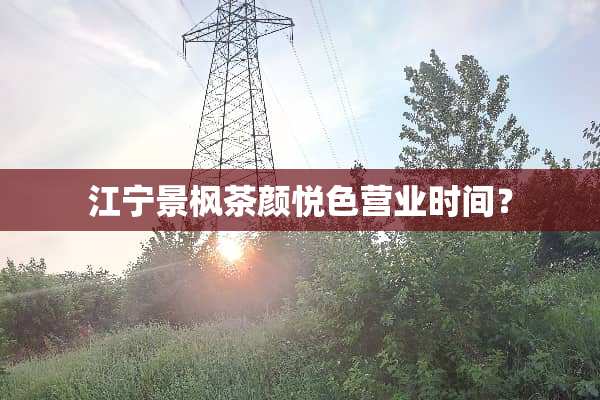 江宁景枫茶颜悦色营业时间？