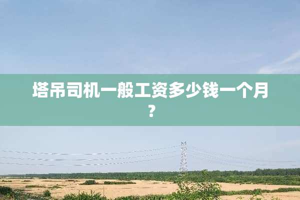 塔吊司机一般工资多少钱一个月？