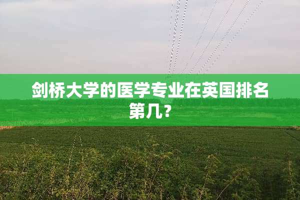 剑桥大学的医学专业在英国排名第几？