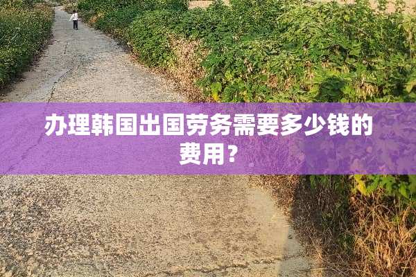 办理韩国出国劳务需要多少钱的费用？