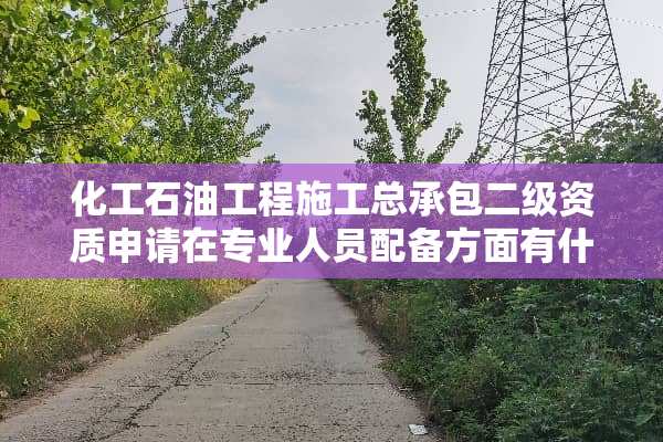 化工石油工程施工总承包二级资质申请在专业人员配备方面有什么具体要求？