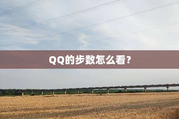 QQ的步数怎么看？