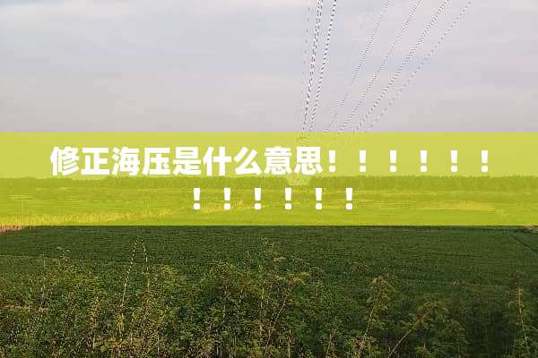 修正海压是什么意思！！！！！！！！！！！！