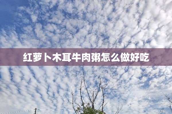 红萝卜木耳牛肉粥怎么做好吃