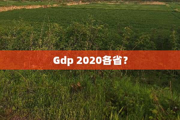 Gdp 2020各省？